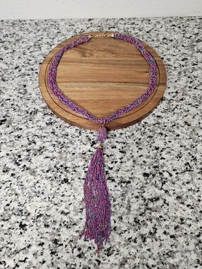 Chic Beaded Necklace with Tassel
